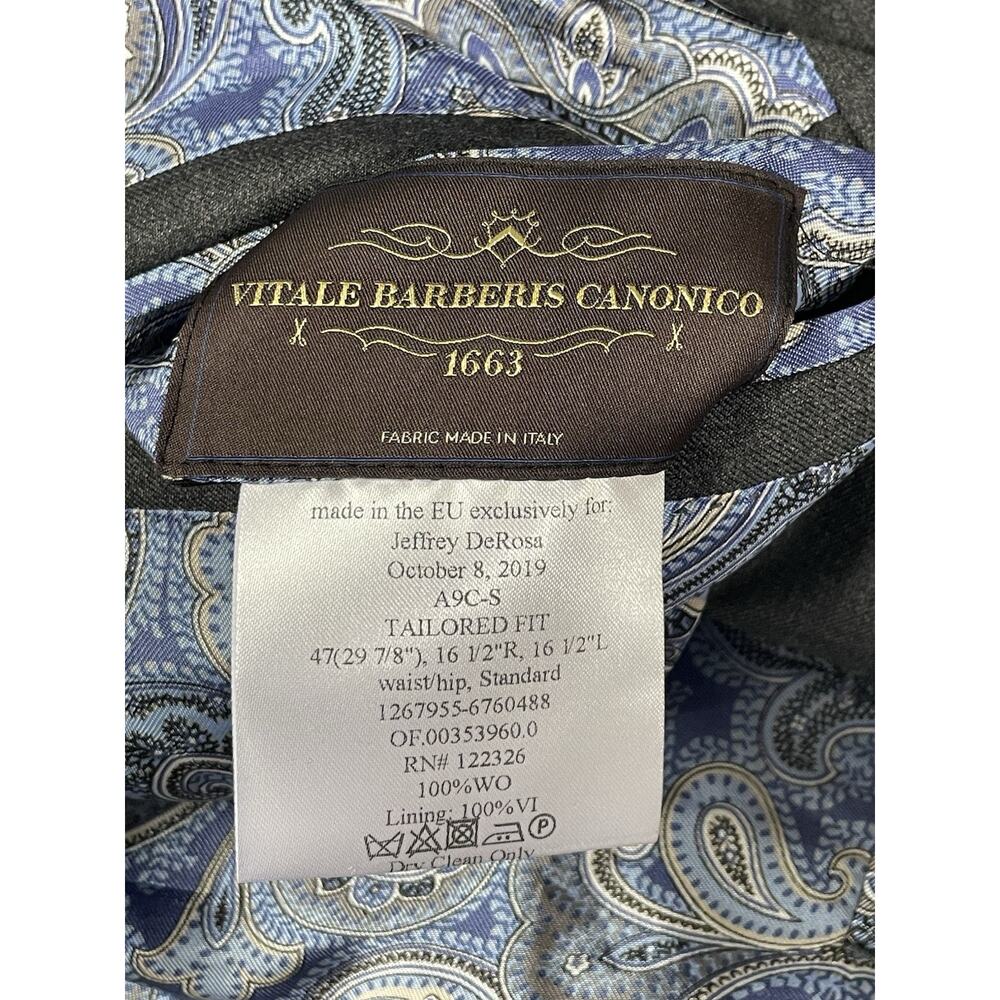 J. Hilburn Custom Tailored Suit Gray Wool Vitale Barberis 1663 40R - Picture 7 of 8